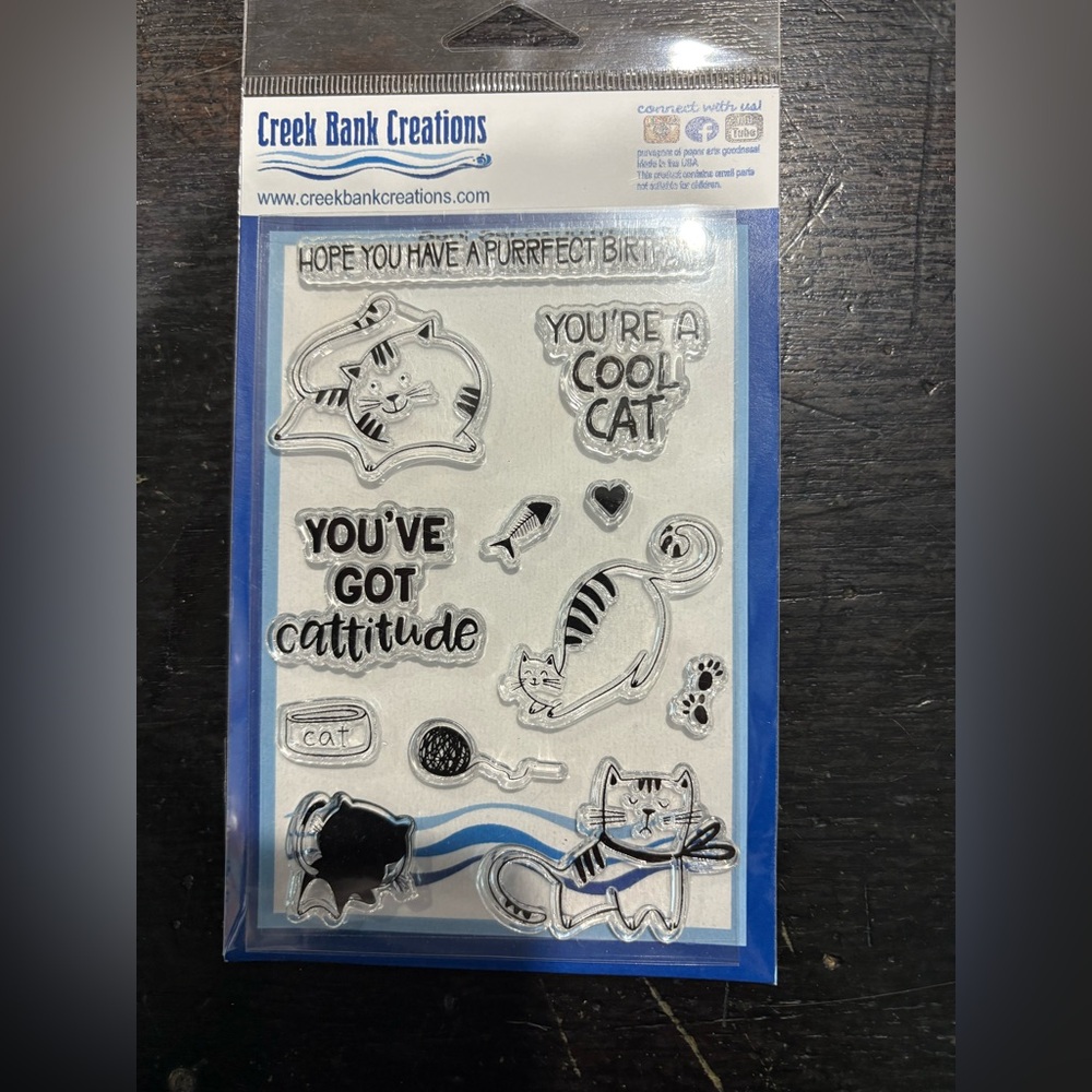 Cat Stamp Set - Black and White